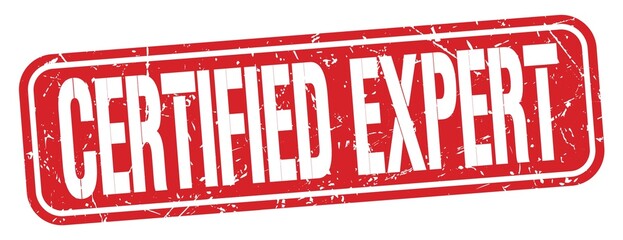 CERTIFIED EXPERT text written on red stamp sign.