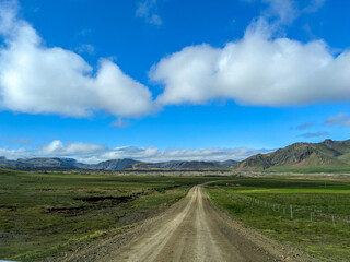 Iceland road summer weather