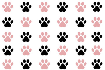 Fototapeta premium Cat paw print, black and white, png