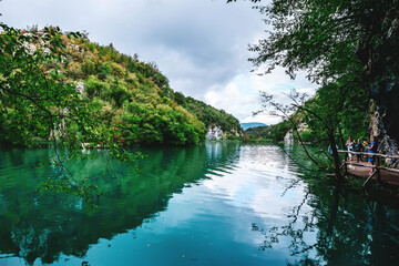 A stunning landscape of waterfalls, forests and lakes. Plitvice Lakes are the national pride of Croatia