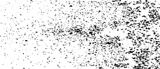 Small uneven spots and particles of debris. Abstract vector texture. Distressed uneven background. Grunge texture overlay with fine grains isolated on white background. Vector illustration. EPS10.