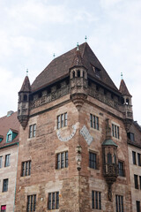 Fototapeta na wymiar The Nassauer Haus in the center of Nuremberg, Germany