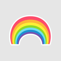 Color rainbow icon over white illustration
