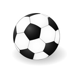 Classic black and white soccer ball. 3 D. Vector illustration.