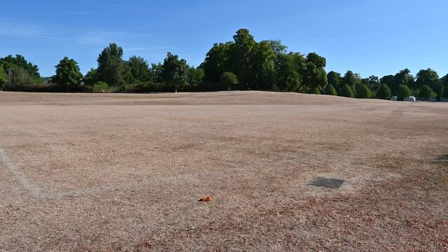 Drought condition's in Reigate, Surrey during the long hot summer of 2022 during the month of August.