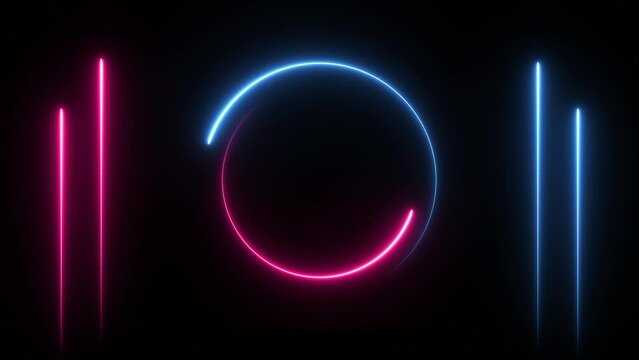Glowing neon laser beam light. Abstract motion background. Seamless loop animation. 4K footage