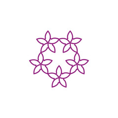 Star-shaped flower. vector symbol