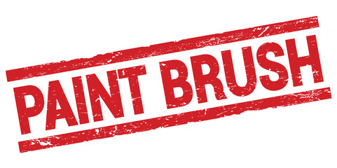 PAINT BRUSH text on red rectangle stamp sign.
