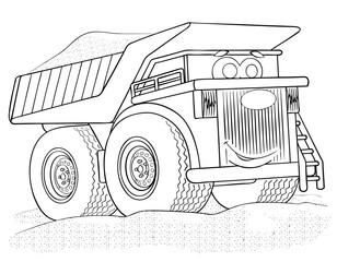 Cartoon dump truck for coloring page.  © Artur