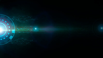 Abstract technology futuristic on circuit board, high computer technology background Hi-tech communication concept innovation. illustration