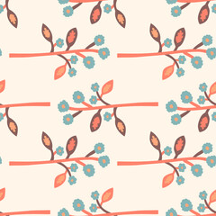 Strange flower seamless pattern. Contemporary botanical floral ornament. Creative plants endless wallpaper.
