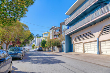 Quiet neighborhood in the suburbs of San Francisco, California