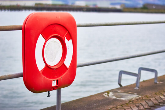 Life Preserver Ring on Pier Railing