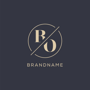 Initial letter BO logo with simple circle line, Elegant look monogram logo style