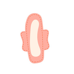Female regular menstrual pad, cycle concept. Women period, menstruation, premenstrual syndrome, uterus. Hand draw vector illustrations. - 522033584