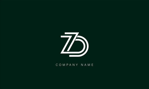 ZD, DZ Abstract Letters Logo Monogram