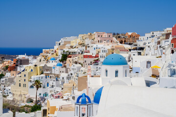 Tightly packed buildings of Oia, Santorini