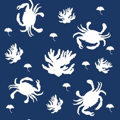 seamless pattern with marine life