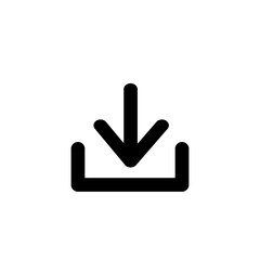 Editable download arrow vector flat icon.