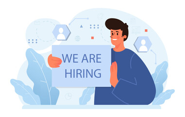 Human resources concept. Idea of recruitment and job management.