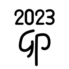 2023の数字と干支の卯の漢字の年賀素材イラスト