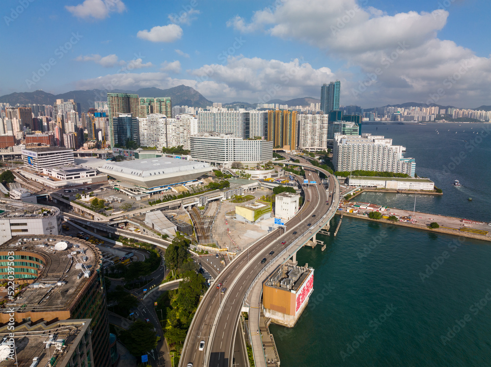 Canvas Prints top view of hong kongcity