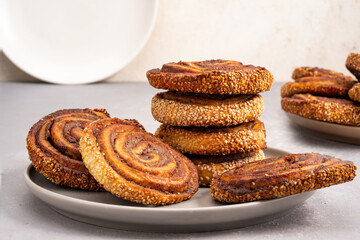 Freshly Baked Cinnamon Rolls with sesame