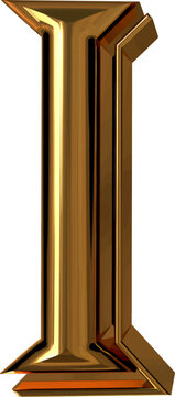 Roman numerals made of gold