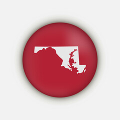 Maryland state circle map with shadow