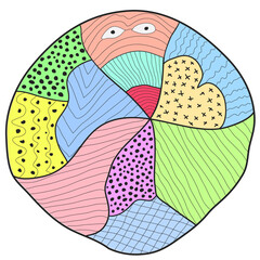 Abstract hand drawn doodle circle. Casually drawn.