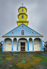 Fototapeta na wymiar Iglesia de Nuestra señora del Rosario, Chonchi, Chiloé, Chile.
