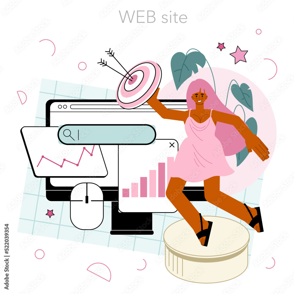 Wall mural website analyst online service or platform. web page analysis
