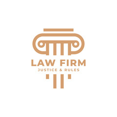 Justice Law Firm Pillar Column Logo Design Inspiration