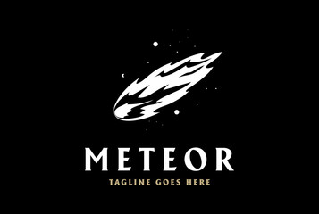 Night Falling Star Meteor Asteroid Comet Logo Design Vector © AFstudio87