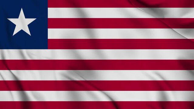 Liberia  flag waving looping footage Full 4K (3840 x 2160) Realistic Liberia  Flag Looping background. Looping Closeup Full 4K (3840 x 2160) footage. Liberia  country flags Full 4K. July 26, 1847