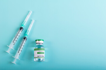Vaccine bottle with Syringe for injection vaccine Covid-19 or Coronavirus