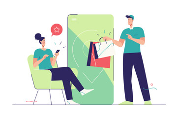 Vector illustration on the subject of online delivery service