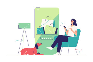 Vector illustration on the subject of online delivery service