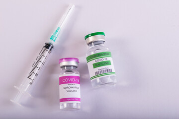 Vaccine bottle with Syringe for injection vaccine Covid-19 or Coronavirus