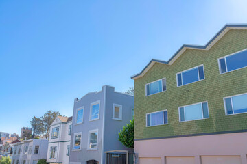 Fototapeta na wymiar Row of residential buildings at San Francisco, California