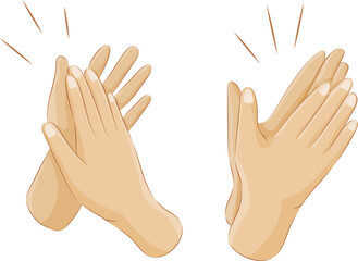 Clapping hands demonstrating greeting, appreciation or cheering gesture