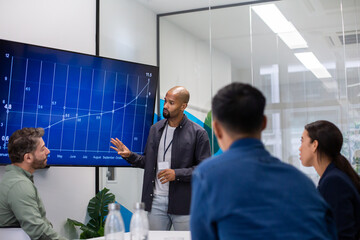 African American male executive leading a training conference