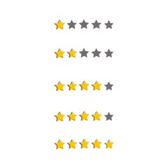 5 star rating illustration on white background yellow stars