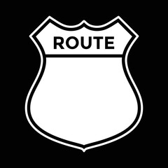 interstate highway sign, blank, red and blue, vector illustration