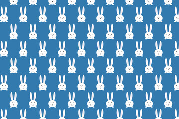 cute rabbit on a blue background