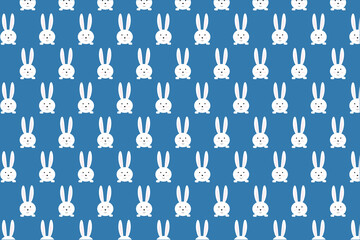 cute rabbit on a blue background