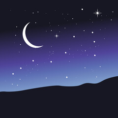 Naklejka na ściany i meble magical starry night sky, vector