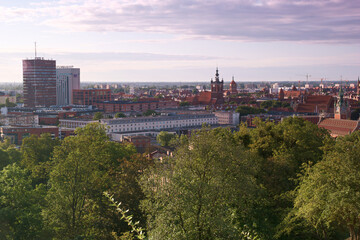 gdańsk krajobraz panorama widok budynki - obrazy, fototapety, plakaty