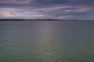 morze widok krajobraz bałtyk poranek niebo chmury - obrazy, fototapety, plakaty