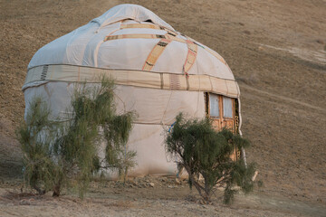 yurt on the shore of the Aral Sea, Karakalpakstan